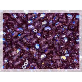 0.88oz of Blue Purple Mix of Czech Faceted Fire Polished Beads (Round, Catherdal, Rondelle)