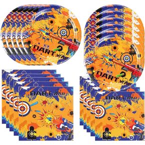 فريراند 40 قطعة من لوازم حفلات حرب السهام تتضمن 20 طبقًا و20 منديلًا لتزيين حفلات أعياد الميلاد بنمط حرب السهام in Kuwait