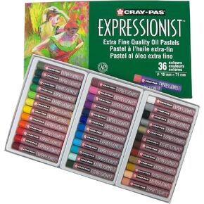 SAKURA Cray-Pas Expressionist Oil Pastel Set - Soft Oil Pastels for Artists - 36 Colors