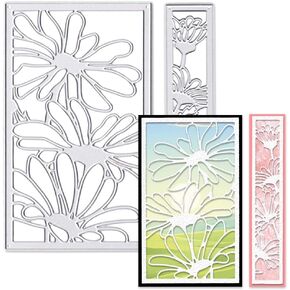 2pcs Daisy Background Cutting Dies Flowers Frame Background Die Cuts for Card Making, Flower Background Die Cut Embossing Stencil Template Tool for DIY Scrapbooking Photo Album Card Craft Decoration