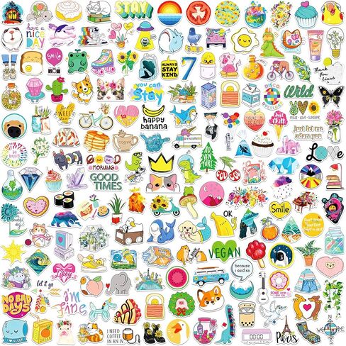 500 PCS Cute Stickers for Kids, Aesthetic Stickers for Water Bottles Kawaii Vsco Vinyl Sticker Bulk for Girls Teens Adorable Waterproof Sticker Pack Party Favors Luggage Skateboard Reward Gifts in Kuwait