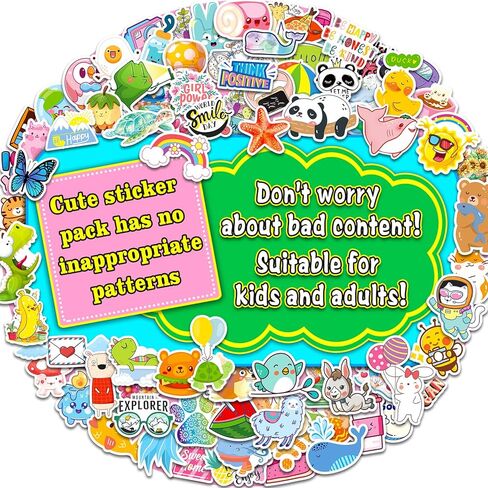 500 PCS Cute Stickers for Kids, Aesthetic Stickers for Water Bottles Kawaii Vsco Vinyl Sticker Bulk for Girls Teens Adorable Waterproof Sticker Pack Party Favors Luggage Skateboard Reward Gifts in Kuwait