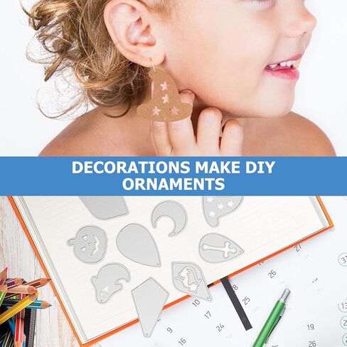 ULTNICE 11 قطعة من أقراط الهالوين قطع يموت من الجلد على شكل دمعة على شكل يقطين أقراط معدنية قالب للهالوين ديكورات مجوهرات ذاتية الصنع in Kuwait