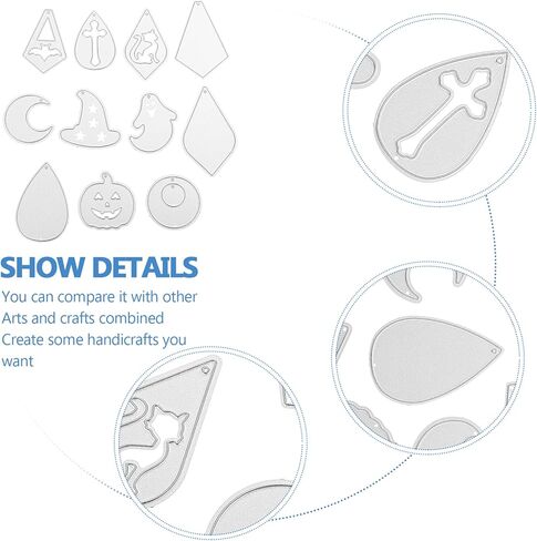 ULTNICE 11 قطعة من أقراط الهالوين قطع يموت من الجلد على شكل دمعة على شكل يقطين أقراط معدنية قالب للهالوين ديكورات مجوهرات ذاتية الصنع in Kuwait