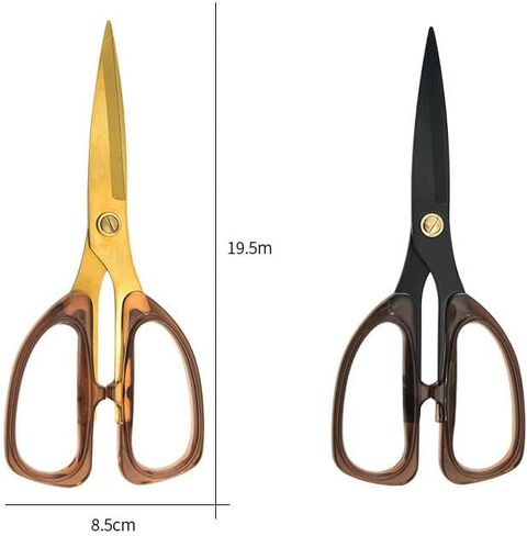 مقص لجميع الأغراض، أسود شفاف مثل مقص الخياطة من نسيج الراتنج، مقص مريح للقبضة المنزلية من الفولاذ المقاوم للصدأ حاد مقاس 7.7 بوصة مقصات ورقية لطلاب المدارس المكتبية (أسود) in Kuwait