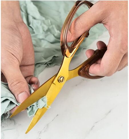 مقص لجميع الأغراض، أسود شفاف مثل مقص الخياطة من نسيج الراتنج، مقص مريح للقبضة المنزلية من الفولاذ المقاوم للصدأ حاد مقاس 7.7 بوصة مقصات ورقية لطلاب المدارس المكتبية (أسود) in Kuwait