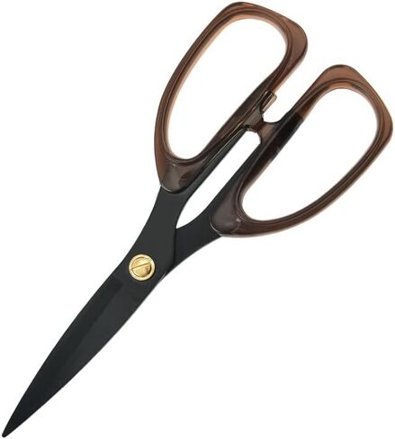 مقص لجميع الأغراض، أسود شفاف مثل مقص الخياطة من نسيج الراتنج، مقص مريح للقبضة المنزلية من الفولاذ المقاوم للصدأ حاد مقاس 7.7 بوصة مقصات ورقية لطلاب المدارس المكتبية (أسود) in Kuwait