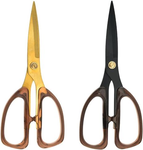 مقص لجميع الأغراض، أسود شفاف مثل مقص الخياطة من نسيج الراتنج، مقص مريح للقبضة المنزلية من الفولاذ المقاوم للصدأ حاد مقاس 7.7 بوصة مقصات ورقية لطلاب المدارس المكتبية (أسود) in Kuwait