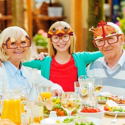 مجموعة عصابة رأس لنظارات عيد الشكر من BigOtters مكونة من 12 قطعة، ونظارات ورقية وشرائط شعر لعيد الشكر، وإطارات نظارات لعيد الشكر للبالغين والأطفال في الخريف ومستلزمات حفلات عيد الشكر in Kuwait
