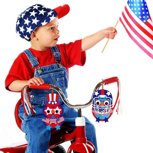 Winlyn 36 Sets 4th of July Craft Kits Patriotic Crafts DIY Owl Ornaments Decorations Art Sets Owl Shapes with Red White Blue USA Flag Patriotic Star Stickers for Kids Party Classroom Activities in Saudi Arabia