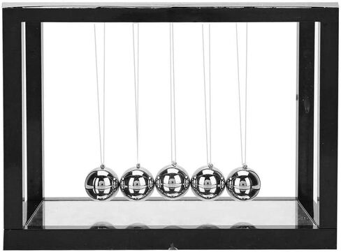 AIXICWXI نيوتن كرة التوازن مع مرآة المعادن بندول كرات الفيزياء العلوم الحلي الذكية للديكور مكتب المنزل in Kuwait