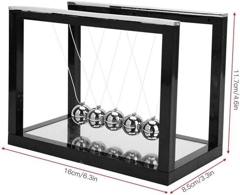 AIXICWXI نيوتن كرة التوازن مع مرآة المعادن بندول كرات الفيزياء العلوم الحلي الذكية للديكور مكتب المنزل in Kuwait