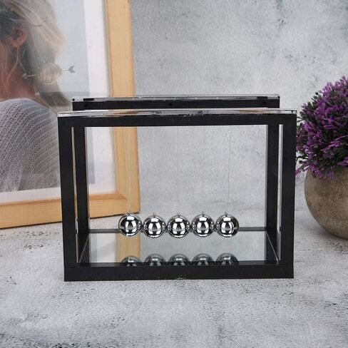 AIXICWXI نيوتن كرة التوازن مع مرآة المعادن بندول كرات الفيزياء العلوم الحلي الذكية للديكور مكتب المنزل in Kuwait