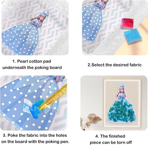 مجموعات الفنون والحرف اليدوية للفتيات، مجموعة أدوات الرسم والرسم المبتكرة للألغاز DIY، 12 ورقة DIY للأميرات لوحة رسم للثقب، مجموعة هدايا للأعمار من 3 إلى 8 سنوات. in Kuwait