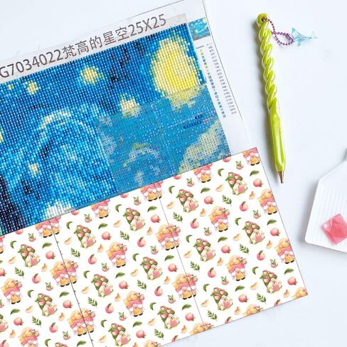 DPXWCCH 50 Pieces Gnome Peach Fruit Decorative Release Paper for Diamond Painting Replacement Cover Sheets 5D Diamond Art Painting Tool Accessories in Kuwait