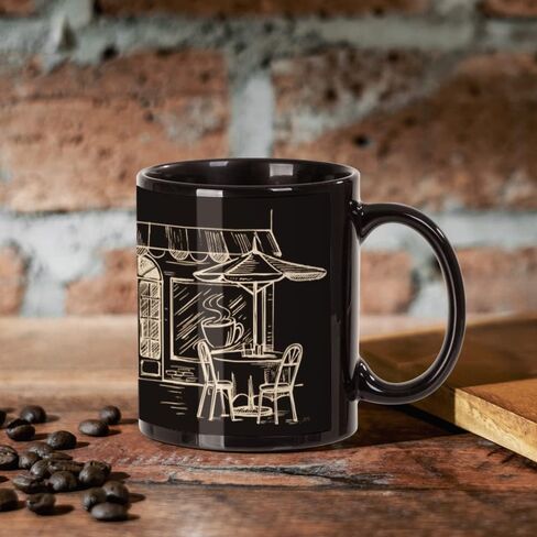 PYD Life 8 Pack Sublimation Coffee Mugs Blanks Black with White Patch 11 OZ Ceramic Photo Mugs Cups Bulk for Cricut Mug Press Print in Saudi Arabia
