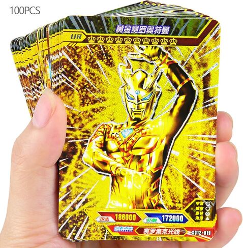 100 قطعة من بطاقات الترا هيرو الترامان الذهبية تي سي جي ديك بوكس مجموعة متنوعة نادرة للغاية بطاقات ذهبية لامعة in Kuwait