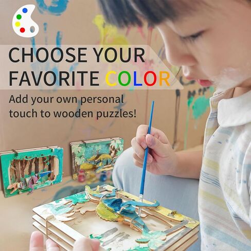 لغز ديناصور خشبي ثلاثي الأبعاد يمكنك صنعه يدويًا مكون من 4 قطع مجموعة نماذج تجميع الديناصورات الخشبية - لعبة ألغاز تعليمية الجذعية للأطفال والكبار والمراهقين والأولاد والبنات in Kuwait