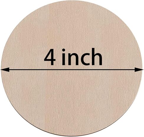 36 قطعة من البلاط الخشبي غير المكتمل مقاس 10.16 × 10.16 سم، خشب فارغ لتزيين الحائط بنفسك، مستدير in Kuwait