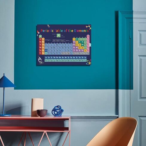 كايرن ملصقات علمية للفصول الدراسية والجدول الدوري لمخطط العناصر، ديكور حائط كيمياء مضحك (12 × 16 انش، مؤطر) مجموعات لوحة الاعلانات العلمية، قماش ايجابي لغرفة لعب الاطفال والمدرسة المتوسطة والثانوية in Kuwait
