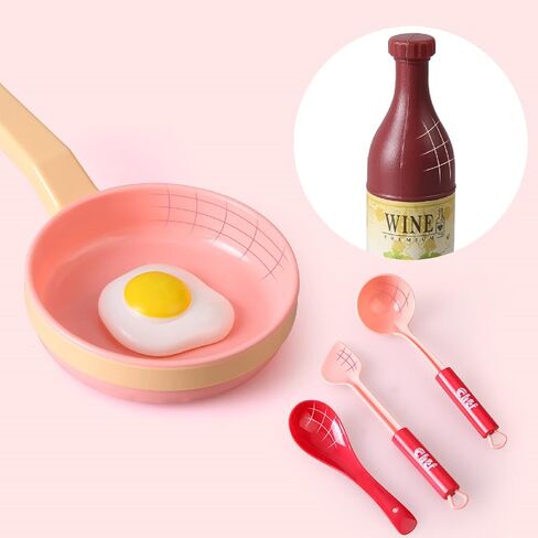 30 قطعة من لعبة المطبخ التظاهري للأطفال من kramow، مجموعة ألعاب الطبخ مع ملحقات المطبخ، مجموعة ألعاب أواني الطبخ والمقالي، لعبة ألعاب الطعام أواني الطبخ، هدايا تعليمية للأولاد والبنات 3 سنوات + (وردي) in Kuwait