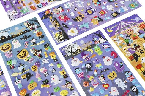 ملصقات هابي هالوين 8 ورقات مع شبح، يقطين، شيطان، ساحر، مامي، مصاصي الدماء، ساحرة، جمجمة، خفاش، ملصقات عنكبوت، ملصقات لجاك أو لانترن سكرابوكنج هدايا حفلات الأطفال - 320 ملصق in Kuwait