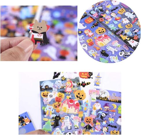 ملصقات هابي هالوين 8 ورقات مع شبح، يقطين، شيطان، ساحر، مامي، مصاصي الدماء، ساحرة، جمجمة، خفاش، ملصقات عنكبوت، ملصقات لجاك أو لانترن سكرابوكنج هدايا حفلات الأطفال - 320 ملصق in Kuwait