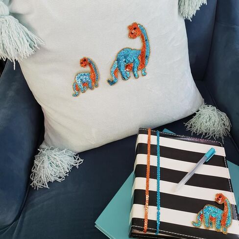 Expo International Barry Brachiosaurus Dinosaur Sequin Patches/Appliques, Multi Colors in Saudi Arabia