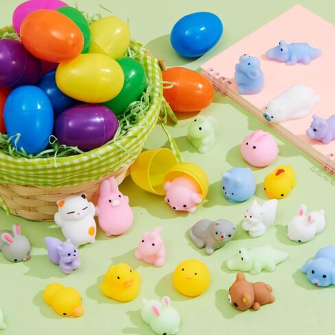 JOYIN 36 جهاز كمبيوتر شخصى بيض عيد الفصح المملوء مسبقًا مع ألعاب Mochi Squishy، لعبة اسفنجي صغيرة على شكل حيوان Kawaii للأطفال ألعاب تخفيف التوتر الجديدة، هدايا الحفلات، صيد بيض عيد الفصح، حقيبة عيد الفصح الجيدة، لوازم جائزة الفصل الدراسي in Saudi Arabia