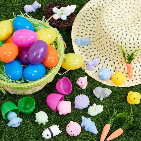 JOYIN 36 جهاز كمبيوتر شخصى بيض عيد الفصح المملوء مسبقًا مع ألعاب Mochi Squishy، لعبة اسفنجي صغيرة على شكل حيوان Kawaii للأطفال ألعاب تخفيف التوتر الجديدة، هدايا الحفلات، صيد بيض عيد الفصح، حقيبة عيد الفصح الجيدة، لوازم جائزة الفصل الدراسي in Saudi Arabia