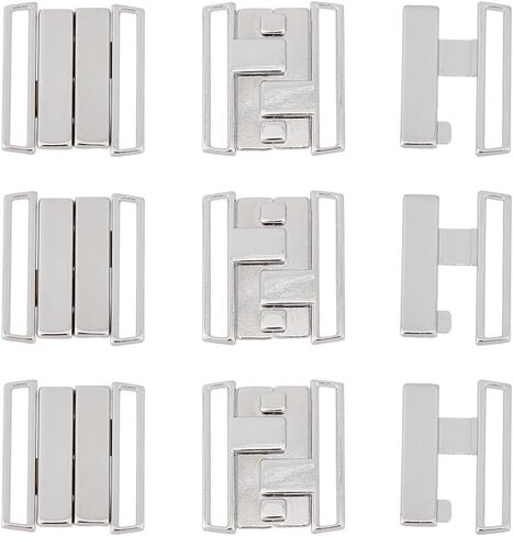 SUPERFINDINGS 16 Sets Alloy Bra Buckles 19x13.5mm Sewing On Clothes Bra Clip Hook Rhinestone Lingerie Front Closure for Swimsuit Clothes in Kuwait