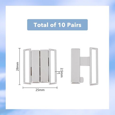 SUPERFINDINGS 16 Sets Alloy Bra Buckles 19x13.5mm Sewing On Clothes Bra Clip Hook Rhinestone Lingerie Front Closure for Swimsuit Clothes in Kuwait