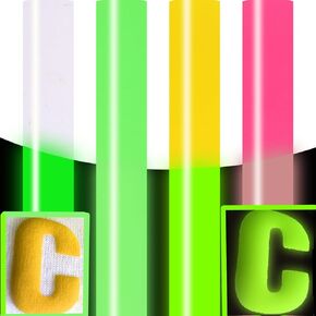 Souarts 4 ورقات ثلاثية الأبعاد من الفينيل النقل الحراري HTV يتوهج في الظلام HTV فينيل مضيء HTV 10 × 12 بوصة حديد على الفينيل للقمصان in Kuwait