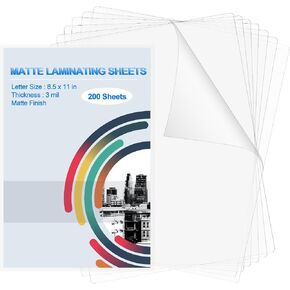 Geyoga 100 Sheets Matte Laminating Sheets Holds 8.5 x 11 in, Matte Thermal Laminating Pouches (3 Mil), 9 x 11-1/2-inch Matte Letter Size Laminating Sheets Ultra Clear with Matte Finish in Kuwait