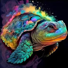 BOHUAYI 5D DIY الماس اللوحة بالأرقام للبالغين المبتدئين، DIY الحفر الكامل الماس النقاط لوحات صورة الفنون الحرفية للمنزل جدار الفن ديكور هدايا عيد الميلاد عيد الهالوين 11.8 × 11.8 بوصة (سلحفاة البحر) in Kuwait