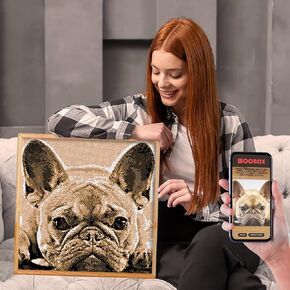 Woobox مُنشئ صور شخصي مصنوع من الخشب الطبيعي، طقم ألغاز عضوي DIY، فسيفساء فنية ثلاثية الأبعاد، صورة فنية مخصصة بالبكسل، ديكور حائط كبير فريد من نوعه، أفضل فكرة هدية للبالغين، ألغاز فسيفساء
