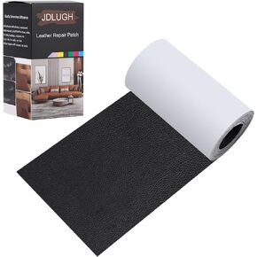 Sofa Leather Repair Patch Tape 3.5x60 Inch Large Self Adhesive Leather Sofa, Car Seat, Leather Furniture, Vinyl Repair Patch Kit (3.5x60 Inch, Black1.0)