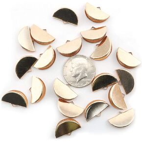 NX حديقة الشريط تجعيد نهاية المشبك 50 قطعة 25 مللي متر الذهبي شبه دائرة الشريط موصل شقة الجلود الحبل المشابك DIY بها بنفسك صنع المجوهرات in Kuwait