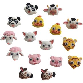 AMOBESTER مزرعة أنيما مع عيون جوجل الراتنج سحر الحمار الوحشي بطة الباندا خنزير القط أغنام النمور سحر diy الحرف اليدوية وزخرفة الهاتف سكرابوكينغ in Kuwait