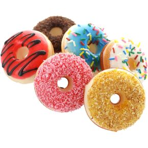 GiftExpress 6 pcs Realistic Artificial Toy, Scented Fake Donuts, Assorted Doughnuts Toy Cakes Desserts Decoration, Donghnut Party Decoration, Prop Food