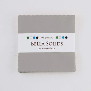 Moda Bella Solids Silver 9900-183 Charm Pack, 42 5-inch Cotton Fabric Squares