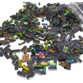 Finstone Rhinestones hotfix,Iron on Rhinestones (Rainbow Rectangle 2.5 x 7 mm,1000 pcs/pkg) in Kuwait