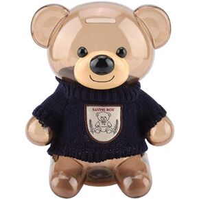 بنك نقود للأطفال، صندوق نقود على شكل دب كرتوني، صندوق نقود بلاستيكي شفاف لتزيين المنزل، تنمية الإدارة المالية للأطفال، تطوير عادة جيدة (بيج) in Kuwait