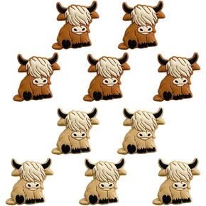 10 قطع من الخرز على شكل بقرة كارتون ياك، خرز على شكل حيوانات، خرز فاصل مسطح لصنع سلسلة المفاتيح والاساور والقلادات، خرز القلم in Kuwait