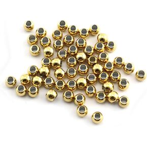 RuiLing 50-Pack 304 الفولاذ المقاوم للصدأ السلس جولة الخرز فاصل 2mm حفرة، الخرز فضفاض سلس لصنع المجوهرات النتائج DIY الحرف الملحقات 4mm (فضي)