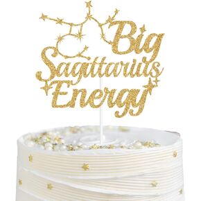 Big Sagittarius Energy Cake Topper, Sagittarius Birthday Cake Décor, 12 Zodiac Constellations Sagittarius Birthday Party Decorations Supplies