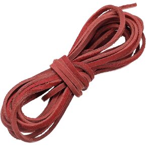uxcell Leather Cord, 4.37 Yards 3mm Flat Braiding String Strip for Purse Handbag Shoelace DIY Crafts Bracelet Making, Beige
