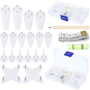PATIKIL 7 - 35 Lbs Picture Hangers, 2 Set Invisible Photo Wall Hanging Hooks Nails Hardware Wall Pins Picture Hanging Kit on Wood Drywall for Home Decorating in Saudi Arabia
