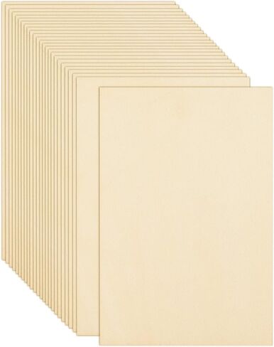 WYKOO 25 Pack 150x100x2mm Wood Sheets Natural Unfinished Wood Thin Plywood Sheets Wood Sheets Hobby Wood Plywood Board for DIY Crafts Wooden House Architectural Plane Model Boat in Kuwait