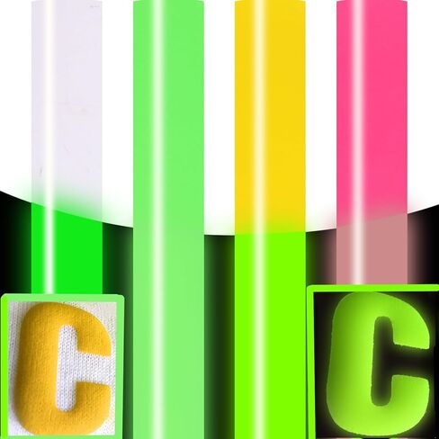 Souarts 4 ورقات ثلاثية الأبعاد من الفينيل النقل الحراري HTV يتوهج في الظلام HTV فينيل مضيء HTV 10 × 12 بوصة حديد على الفينيل للقمصان in Kuwait